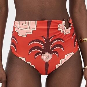 Johanna Ortiz Red Taita High-Waisted Bikini Bottom